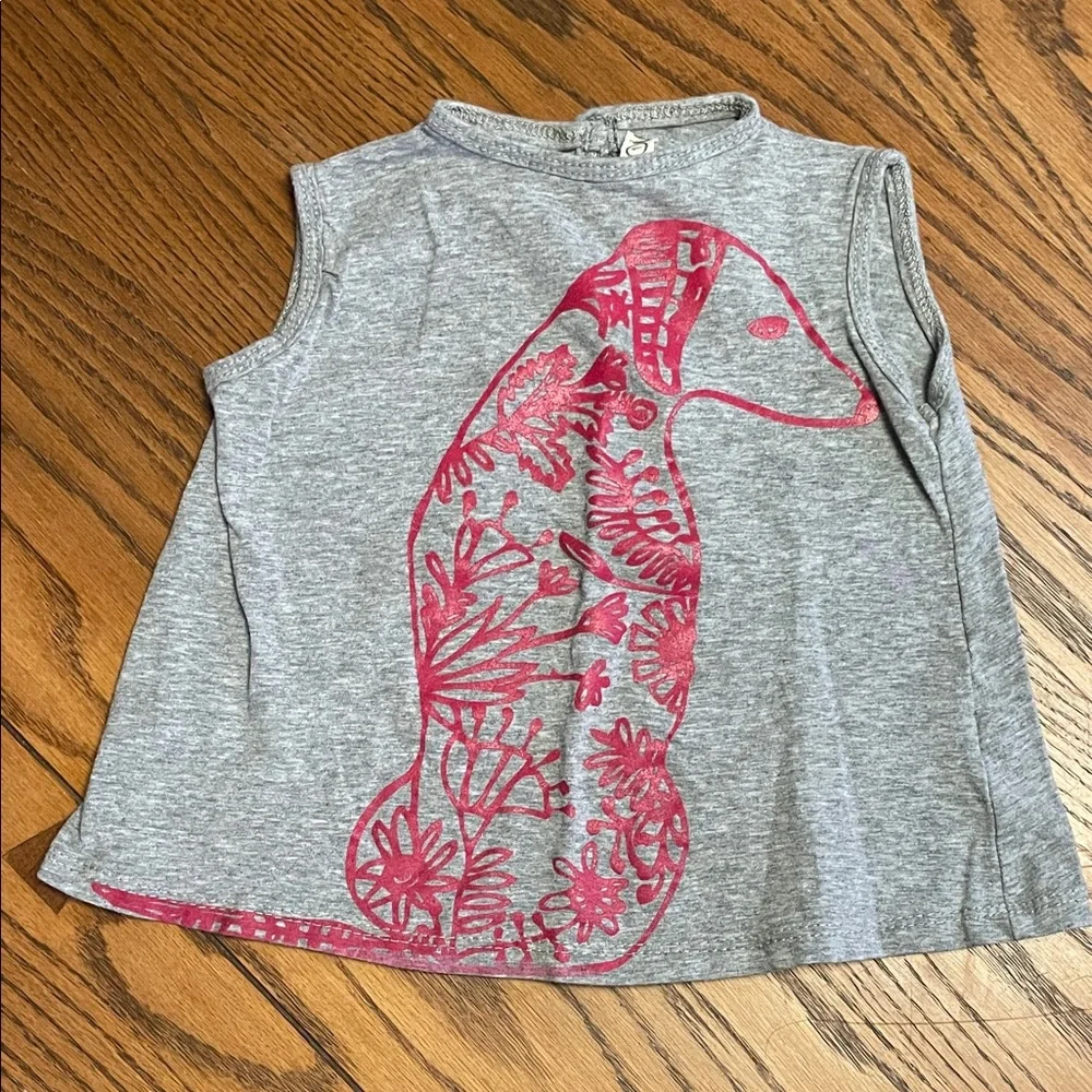 Unique Itiza amana Gray Kids Tank Top with Pink Dog Print size 1? Made in Mexico